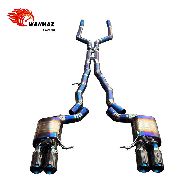 Titanium X-Pipe Valved Catback Exhaust for BMW M5 F10 S63 4.4L Twin Turbo 2012-2016 Performance Muffler Pipe with Quad Tips