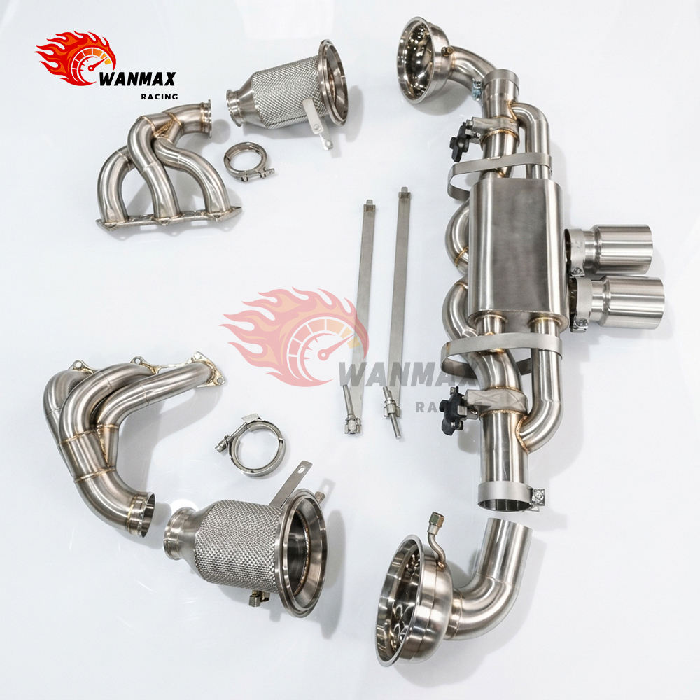 Performance T304 Stainless Steel Valved Full Exhaust System with Racing Headers for Porsche 911 992 GT3 4.0L