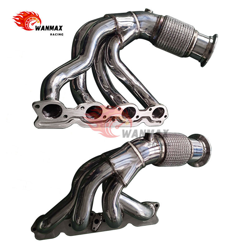 Mirror-Polished T304 Stainless Steel Equal-Length Header Pair for Ferrari 458 Italia 4.5L V8 2009-2015