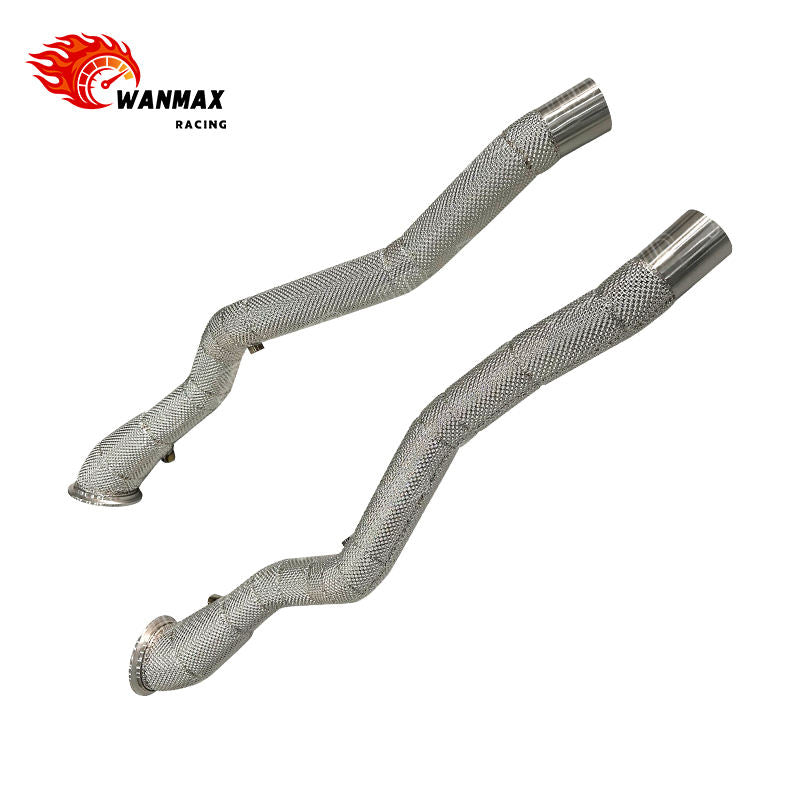 Stainless Steel Straight Pipe Exhaust Downpipe for Ferrari F12 812 Race Pipes with Heat Shield