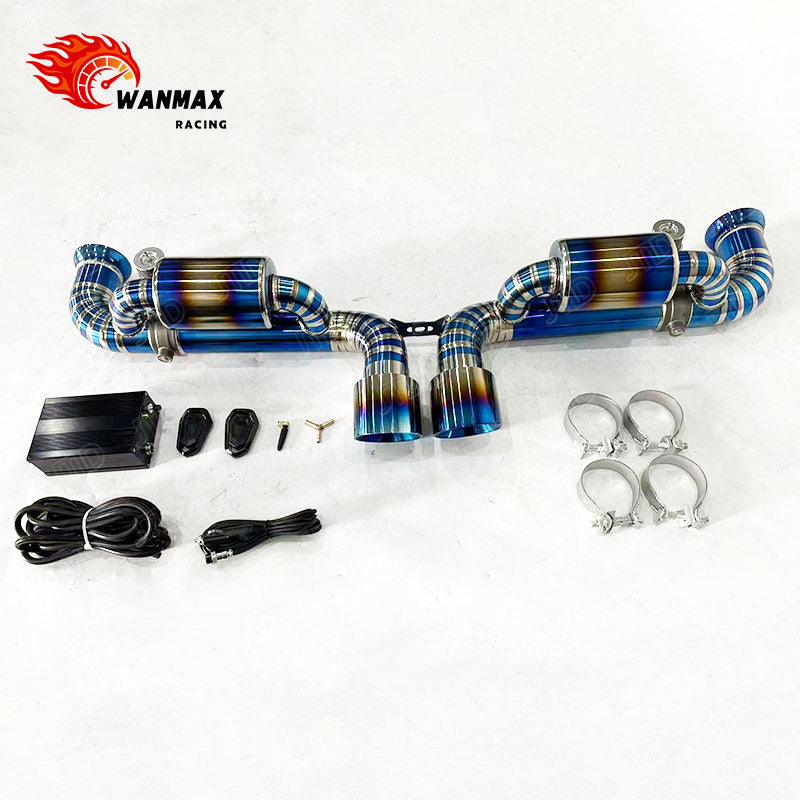 Burnt Blue Full Titanium Dual Valved Catback Exhaust for Porsche 911 GT3 991 4.0L Naturally Aspirated Flat-Six