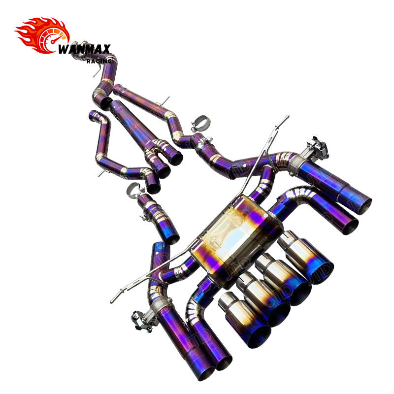 Burnt Purple Titanium Valved Catback Exhaust for BMW M3 G80 M4 G82 S58 Muffler Pipe with Quad Tips