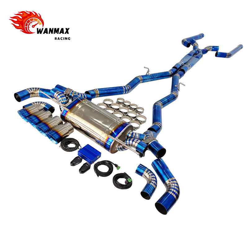 Titanium X-Pipe Electronic Valved Catback Exhaust for 2018-2023 BMW F90 M5 5 Series S63 4.4T Twin Turbo V8