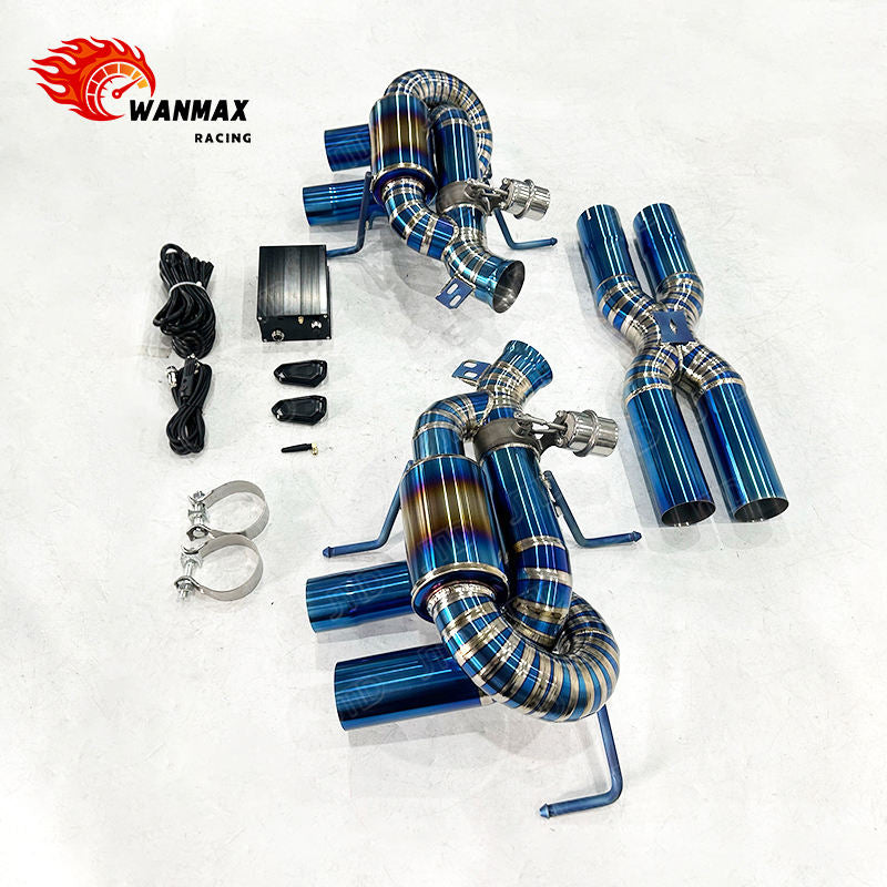 Titanium Wireless Remote Valved X-Pipe Muffler Catback Exhaust for Ferrari F12 Berlinetta 6.3L Naturally Aspirated V12