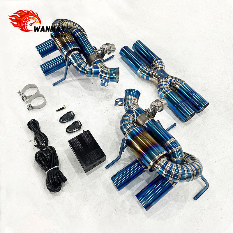 Titanium Wireless Remote Valved X-Pipe Muffler Catback Exhaust for Ferrari F12 Berlinetta 6.3L Naturally Aspirated V12