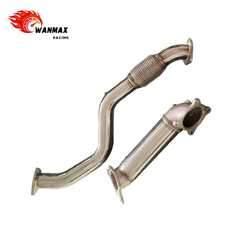 Mirror Polished 304 Stainless Steel High Flow Exhaust Downpipe & Front Pipe for Honda Civic Type R FK8 FL5 2.0T 2017+