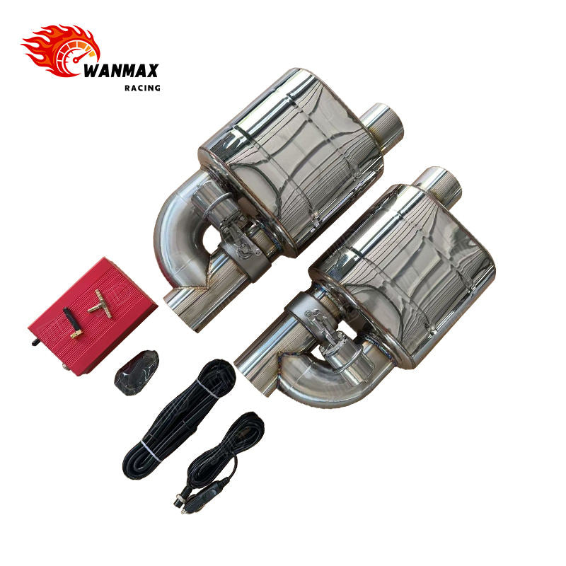 Universal Pneumatic Vacuum Valved Exhaust Muffler Pair Kit Single‑In Single‑Out Silencer With Full Remote Control System