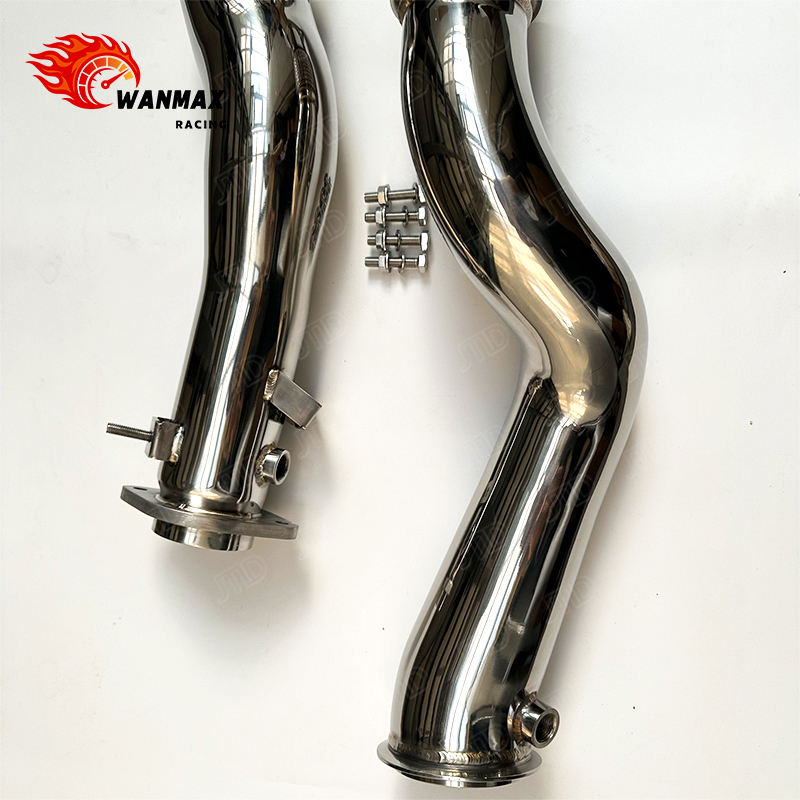 Polished 304 Stainless Steel Catless Exhaust Downpipe for BMW G80 M3 G82 M4 G87 M2 S58 3.0L Turbo 2021+