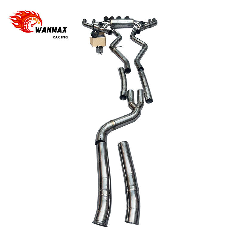Polished SS304 Valvetronic Catback Exhaust System for BMW G20 M340i G22 G23 M440i B58 3.0L Twin Turbo with Quad Carbon Tips