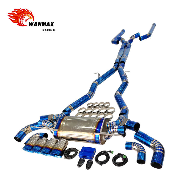 Titanium X-Pipe Electronic Valved Catback Exhaust for 2018-2023 BMW F90 M5 5 Series S63 4.4T Twin Turbo V8