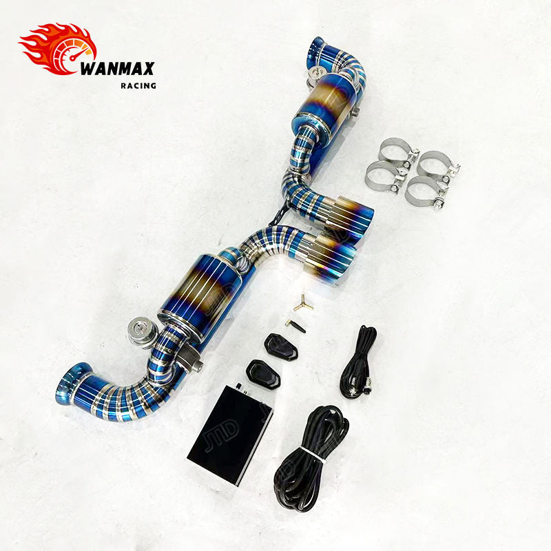 Burnt Blue Full Titanium Dual Valved Catback Exhaust for Porsche 911 GT3 991 4.0L Naturally Aspirated Flat-Six