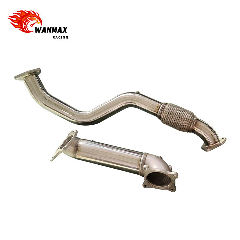 Mirror Polished 304 Stainless Steel High Flow Exhaust Downpipe & Front Pipe for Honda Civic Type R FK8 FL5 2.0T 2017+
