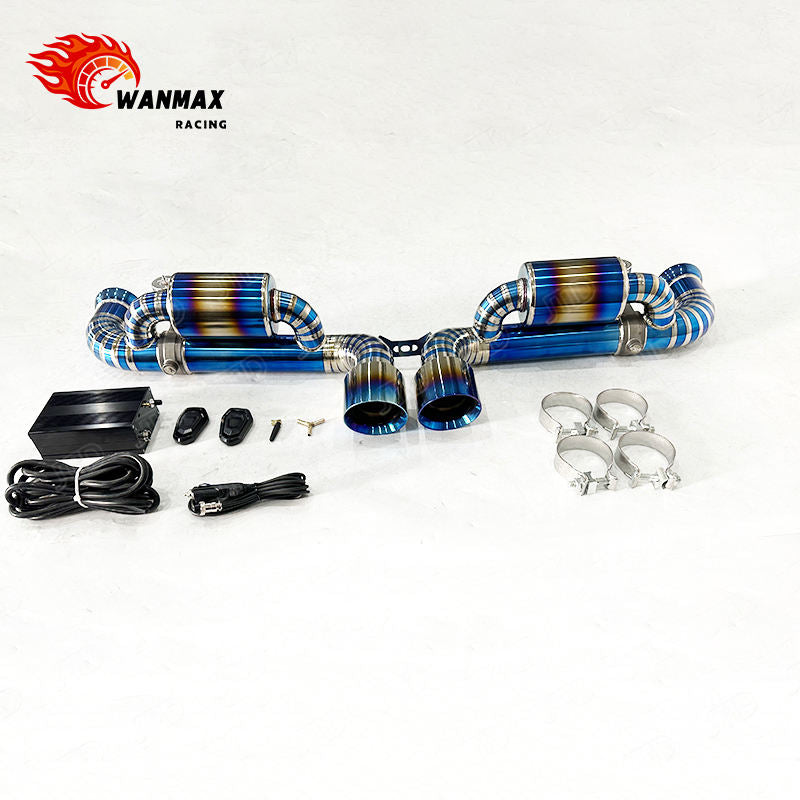 Burnt Blue Full Titanium Dual Valved Catback Exhaust for Porsche 911 GT3 991 4.0L Naturally Aspirated Flat-Six
