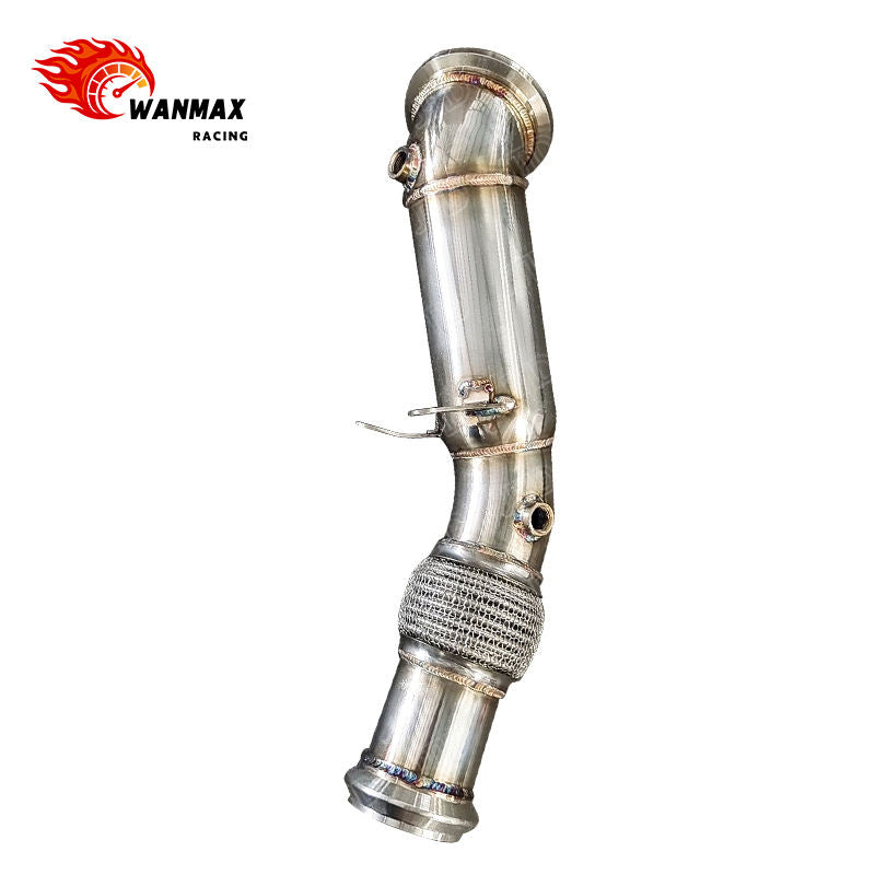 Mirror Polished Exhaust Downpipe With Flex Bellows for BMW G30 5 Series B48 2.0L Turbo