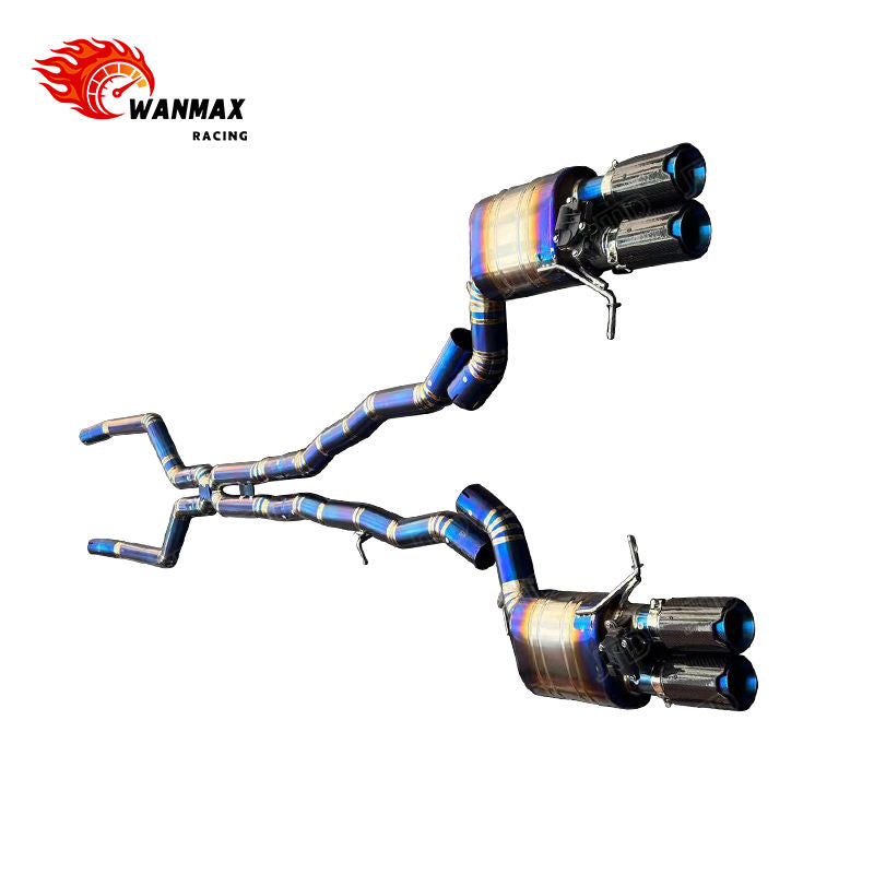 Titanium X-Pipe Valved Catback Exhaust for BMW M5 F10 S63 4.4L Twin Turbo 2012-2016 Performance Muffler Pipe with Quad Tips