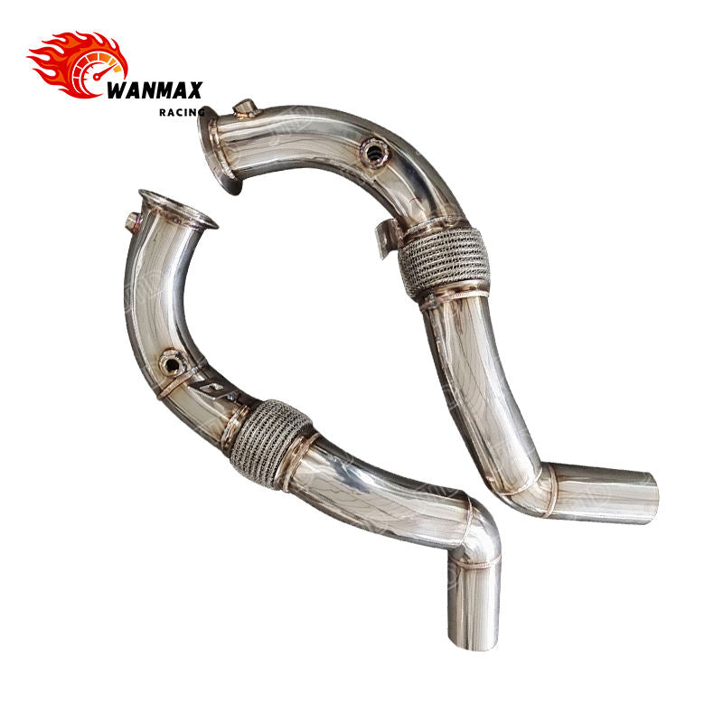 High Flow Front Downpipe With Flex Bellows for BMW G30 G11 G15 G05 G06 G07 N63TU 4.4T Twin Turbo V8  2017-2021