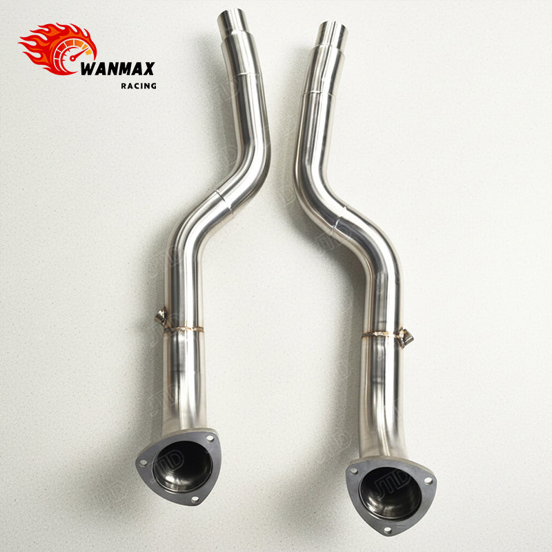 High-Performance Stainless Steel Exhaust Downpipe for Maserati GranTurismo MC Stradale 4.7L V8 Valved Catback with Sport Quad Tips