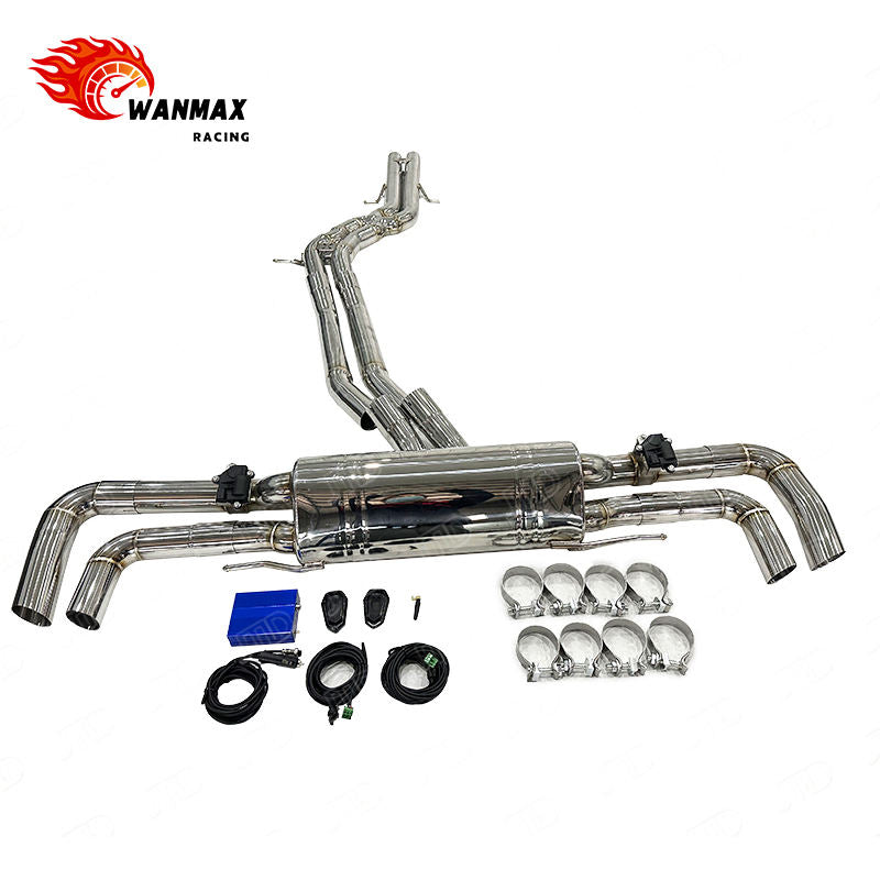 Mirror Polished SS304 Electronic Valved Catback Exhaust for Audi RSQ8 4.0T Twin Turbo V8 Performance SUV