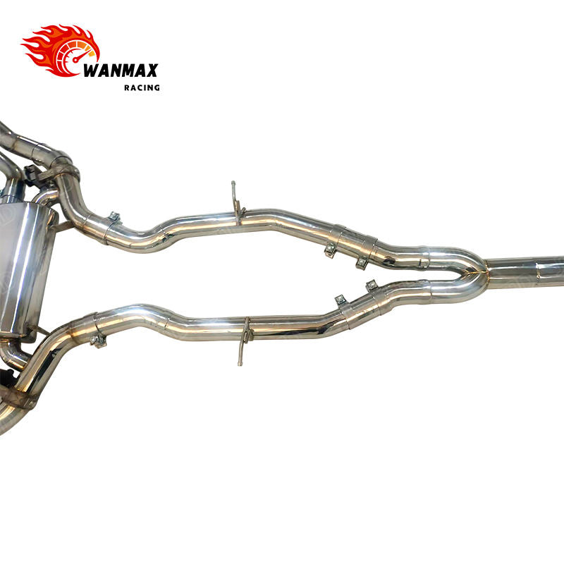 Polished SS304 Valvetronic Catback Exhaust for BMW F97 X3M F98 X4M S58 3.0L with Quad Carbon Tips