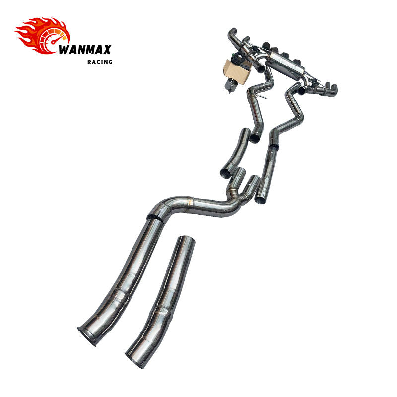 Polished SS304 Valvetronic Catback Exhaust System for BMW G20 M340i G22 G23 M440i B58 3.0L Twin Turbo with Quad Carbon Tips