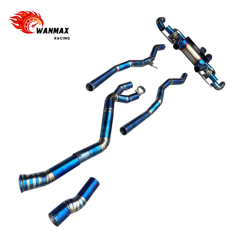 Burnt Blue Titanium Valved Catback Exhaust System with Carbon Tips for BMW Z4 G29 2019+ B48 2.0L Turbo