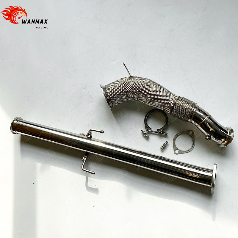 High Flow Exhaust Downpipe With Mid Pipe For Toyota GR Yaris 2020+ T304 Stainless Steel Exhaust Pipe with Heat Shield