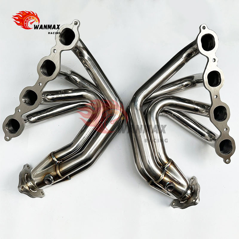 Mirror-Polished T304 Stainless Steel Equal-Length Header Pair for Chevy Corvette C8 6.2L V8