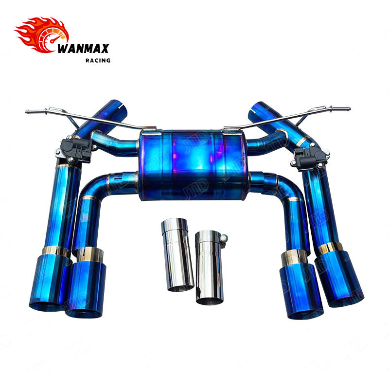 Burnt Blue Full Titanium Dual Valved Axle Back Exhaust for BMW F80 M3 F82 F83 M4 S55 3.0L Twin Turbo 2014-2020