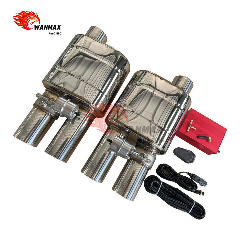 High Quality Universal Pneumatic Valved Exhaust Muffler Pair Kit 2.5