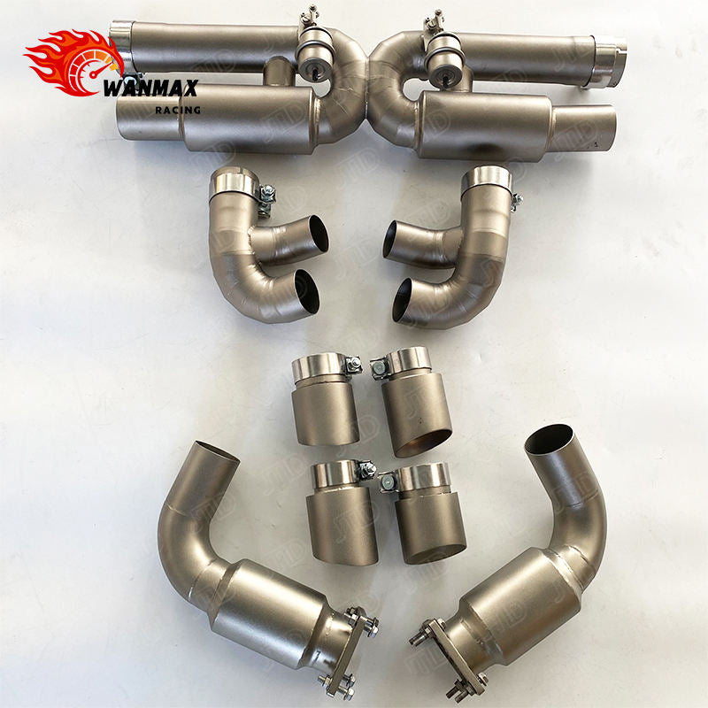 For Porsche 911 Carrera Lightweight Sandblasted Titanium Performance Exhaust Catback Upgrade Ti System