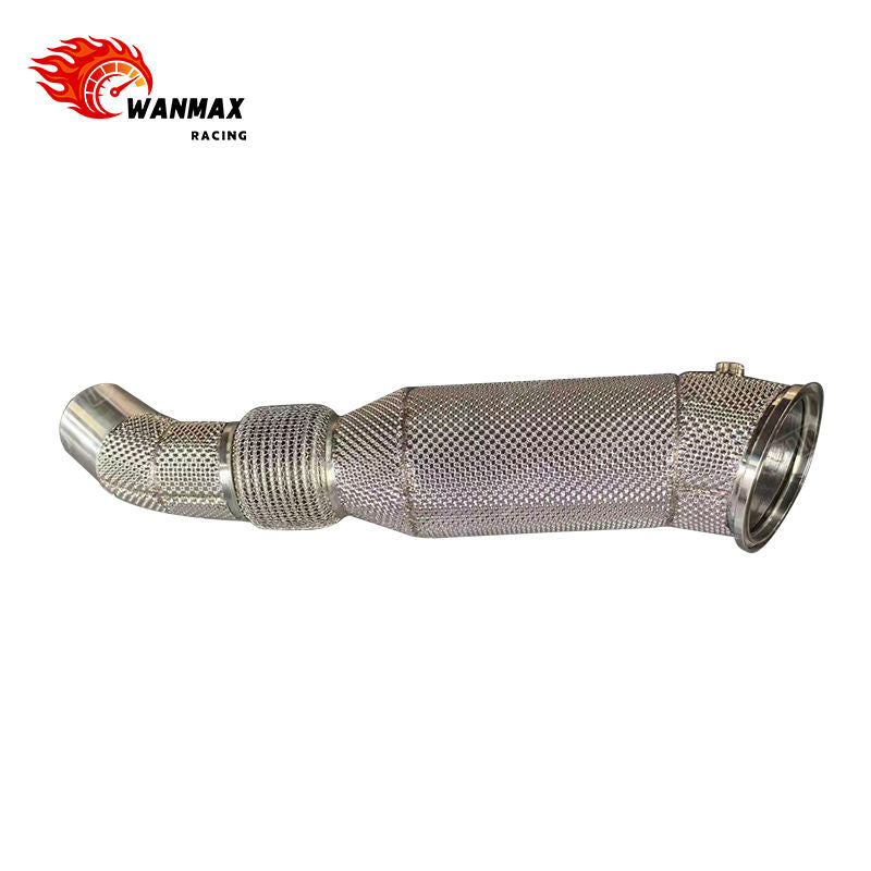 Premium Quality Exhaust Downpipe for BMW B58 Gen1 3.0L Inline Six Turbo Flex Bellows With Heat Shield