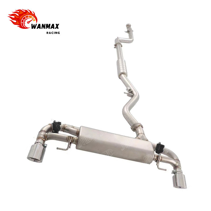 Sandblasted SS304 Valvetronic Catback Exhaust for BMW G22 G23 G26 420i 425i 430i B48 2.0L Turbo with Silver Tips