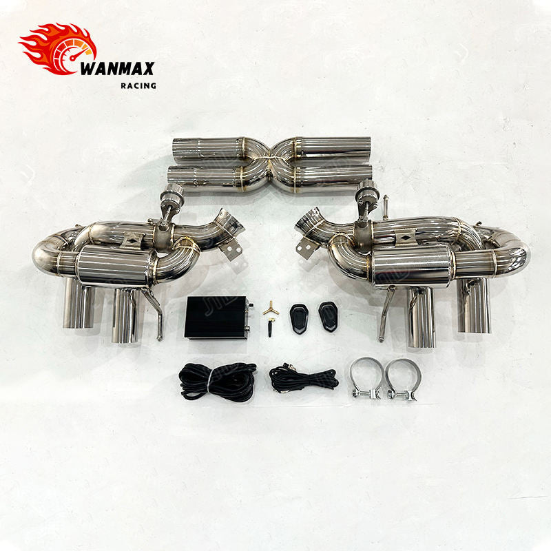 Performance SS304 X-Pipe Muffler Exhaust System for Ferrari F12 Berlinetta 6.3L Naturally Aspirated  Wireless Remote Valved