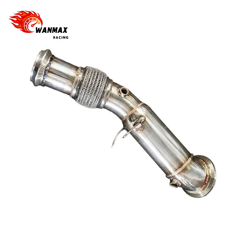 Mirror Polished Exhaust Downpipe With Flex Bellows for BMW G30 5 Series B48 2.0L Turbo