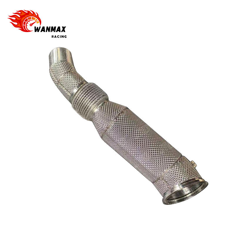 Premium Quality Exhaust Downpipe for BMW B58 Gen1 3.0L Inline Six Turbo Flex Bellows With Heat Shield