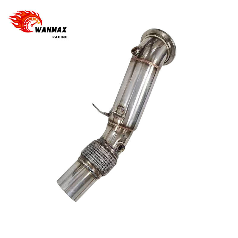 Mirror-Polished SS304 High-Flow Downpipe for BMW 3 Series F30/F31/F34/G20 and 4 Series F32/F33/F36/G22 B48 2.0L Turbo