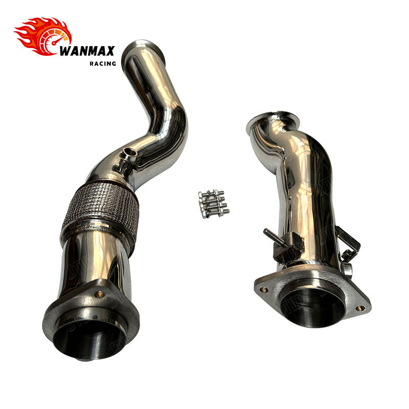 Polished 304 Stainless Steel Catless Exhaust Downpipe for BMW G80 M3 G82 M4 G87 M2 S58 3.0L Turbo 2021+