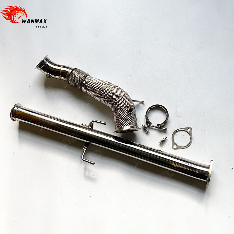 High Flow Exhaust Downpipe With Mid Pipe For Toyota GR Yaris 2020+ T304 Stainless Steel Exhaust Pipe with Heat Shield