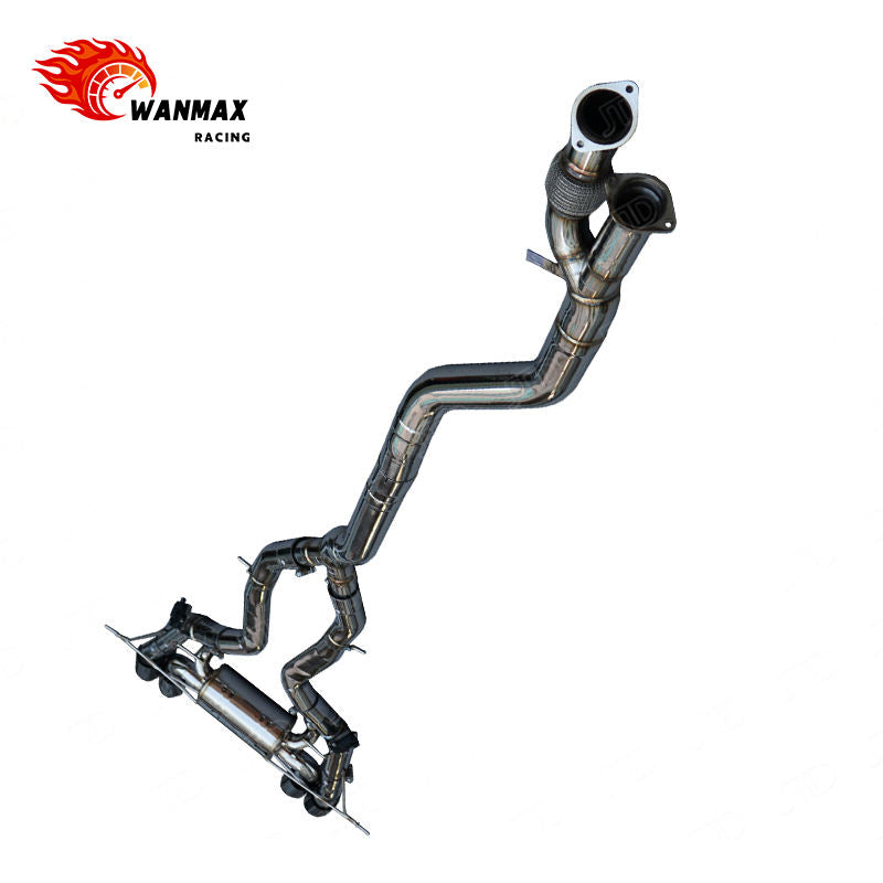 Polished SS304 Valvetronic Catback Exhaust System for BMW G80 M3 G82 M4 G87 M2 S58 3.0L with Gloss Black Tips