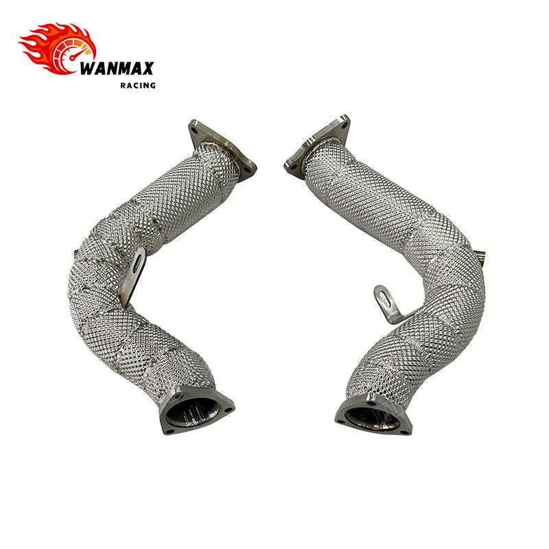 Heat Shield Wrapped High Flow SS304 Downpipe for Audi S4 S5 B8 B8.5 3.0T Supercharged 2007-2024