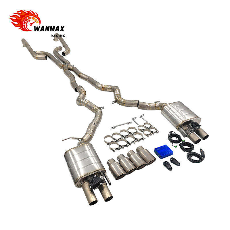 Performance Titanium Valved Catback Exhaust for BMW M5 F10 S63 4.4L Twin Turbo with Quad Silver Tips