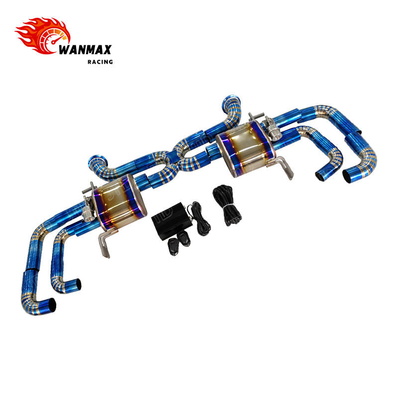 Full Titanium X-Pipe Vacuum Valved Catback Exhaust for 2017-2019 Audi Gen 2 R8 V10 5.2L Naturally Aspirated Supercar