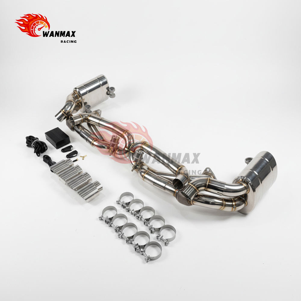 Vacuum Valved Catback Exhaust with Stainless Tips for Porsche 991.1 Carrera Naturally Aspirated Flat Six Mirror Polished SS304