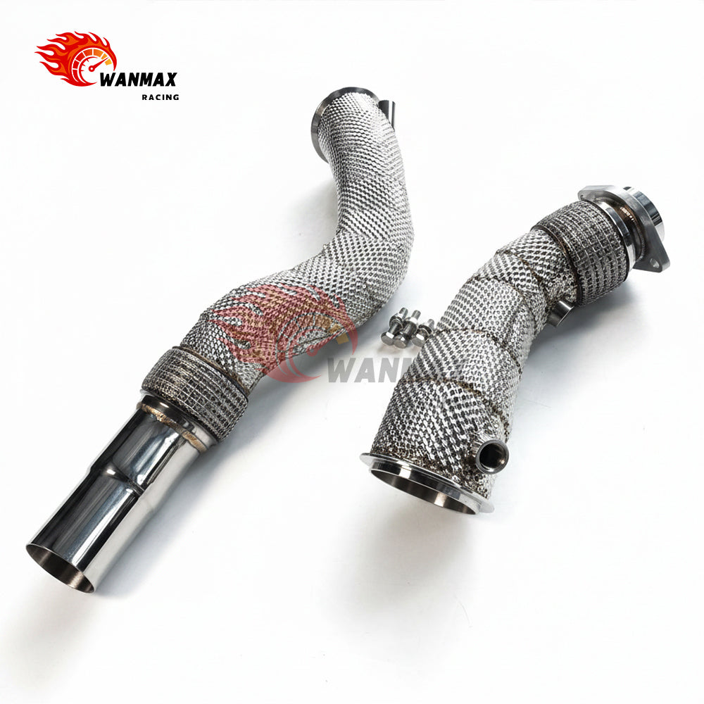 Heat Shield Wrapped SS304 Turbo Downpipe for BMW F80 M3 F82 F83 M4 F87 M2 Competition S55 3.0T 2014-2020