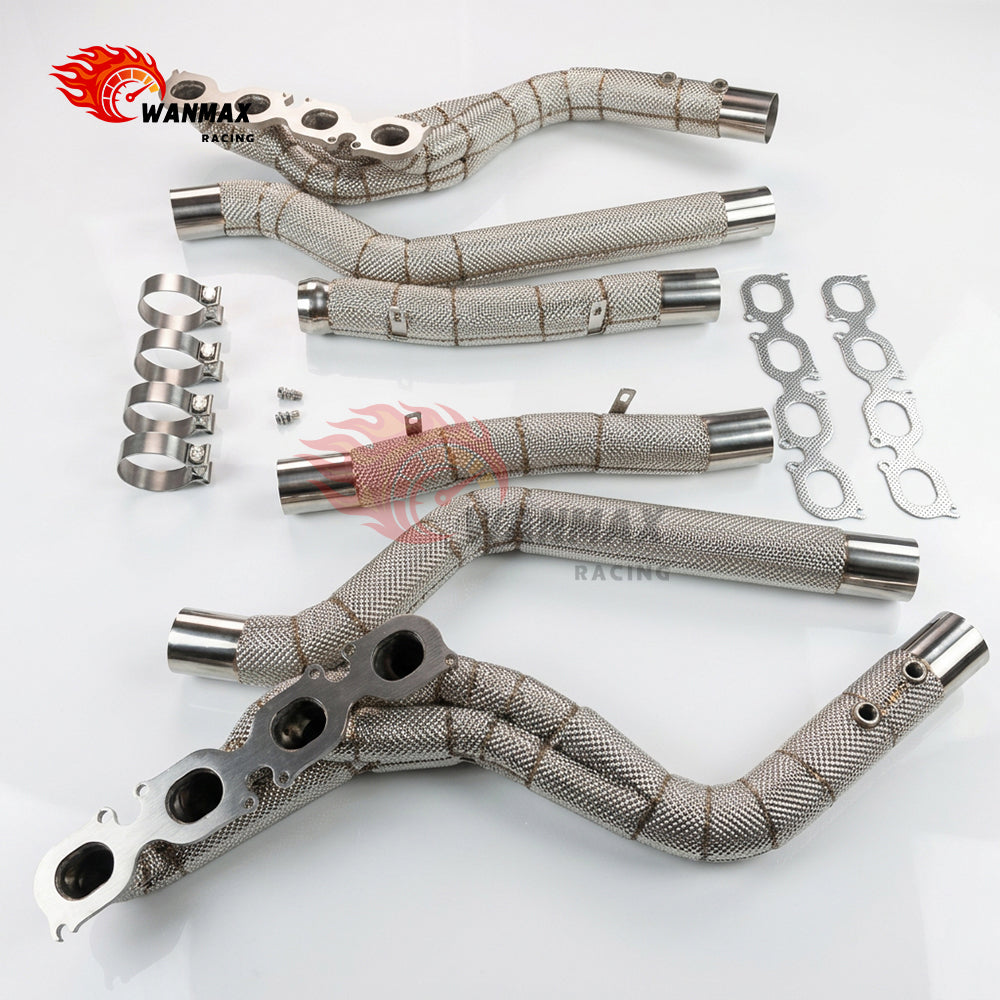 T304 Heat-Wrapped Equal-Length Long-Tube Header Pair for Mercedes-AMG C63 W204 M156 6.2L V8