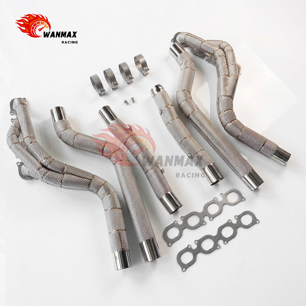 T304 Heat-Wrapped Equal-Length Long-Tube Header Pair for Mercedes-AMG C63 W204 M156 6.2L V8