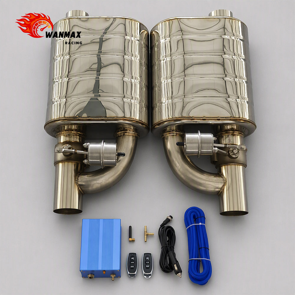 3.5inch Universal Car Exhaust System Valved Muffler with Complete Remote Vacuum System