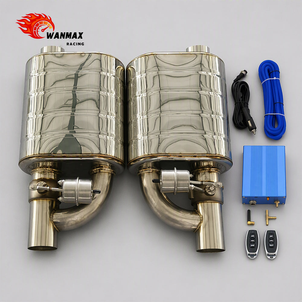 3.5inch Universal Car Exhaust System Valved Muffler with Complete Remote Vacuum System