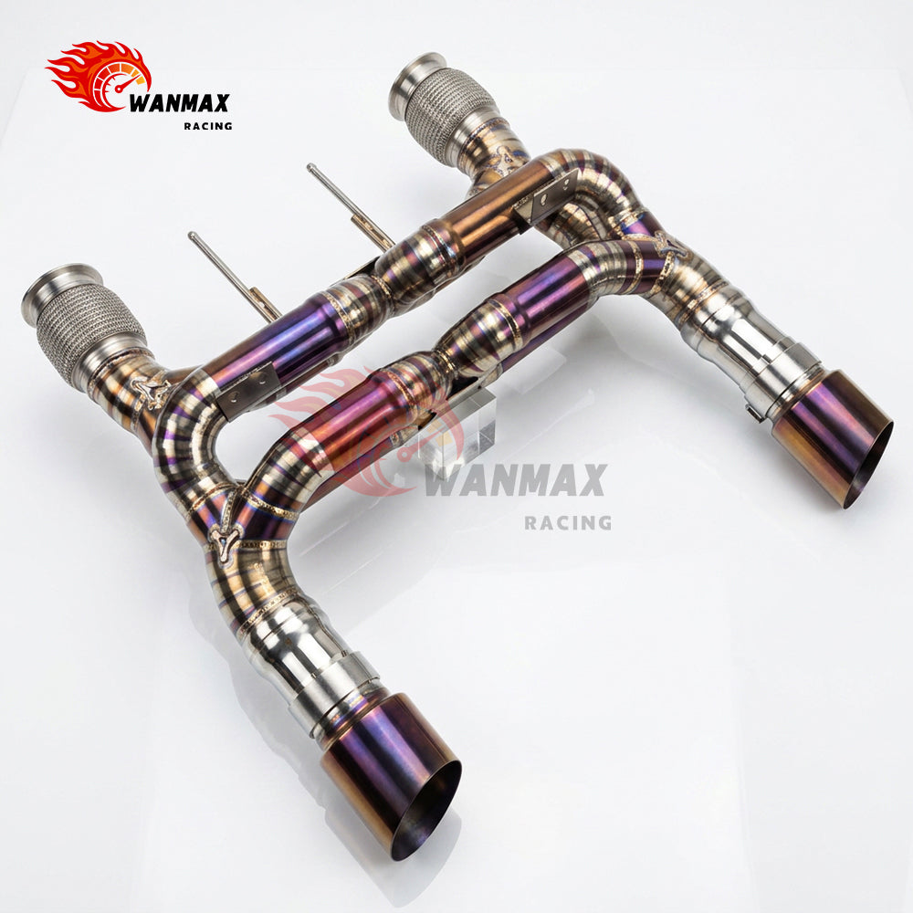 Lightweight Titanium Double-X Pipe Non-Valved Cat-Back Exhaust for McLaren 720S 4.0T V8 M840T 2017-2023