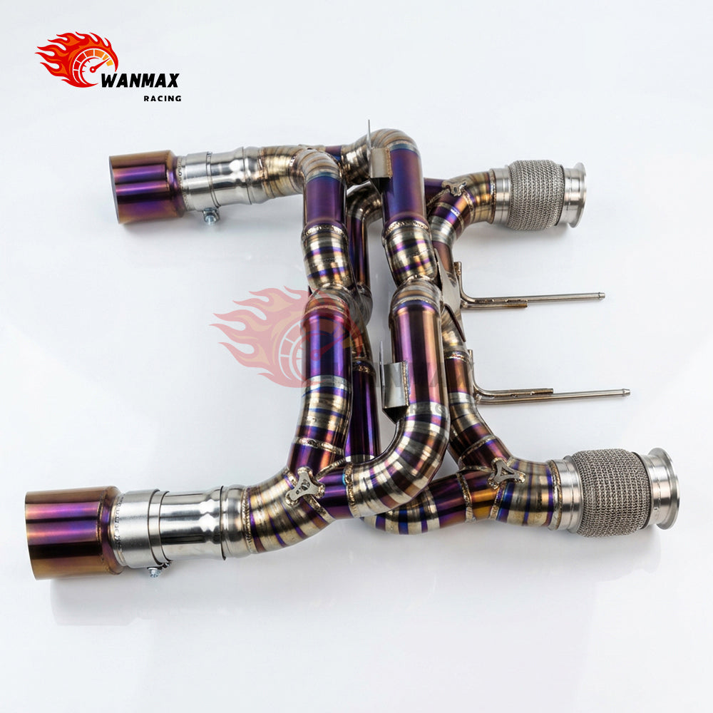 Lightweight Titanium Double-X Pipe Non-Valved Cat-Back Exhaust for McLaren 720S 4.0T V8 M840T 2017-2023